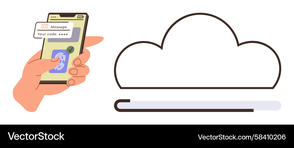 Secure Cloud Login with 2FA Vector Image