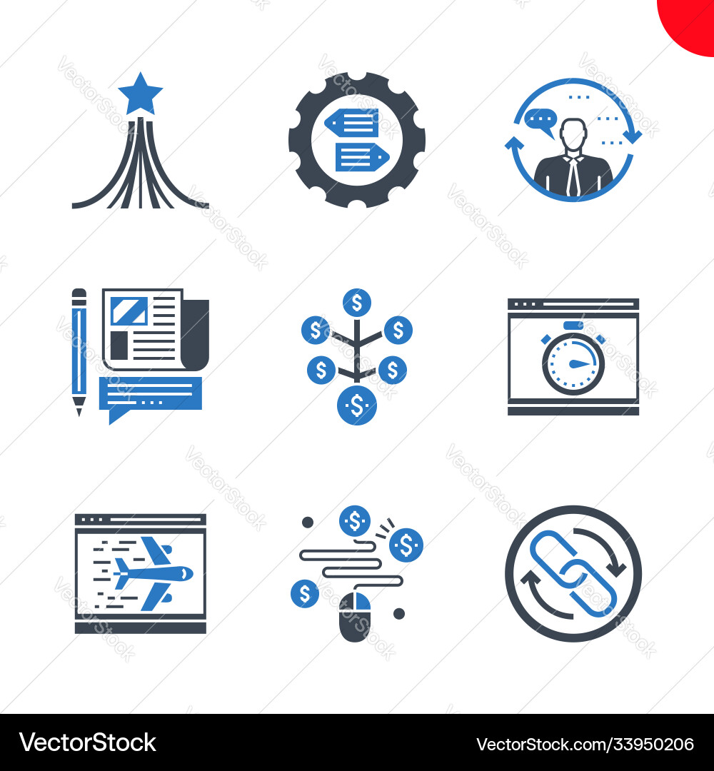 Seo and web opimization icons set Seo and web opimization icons set vector image