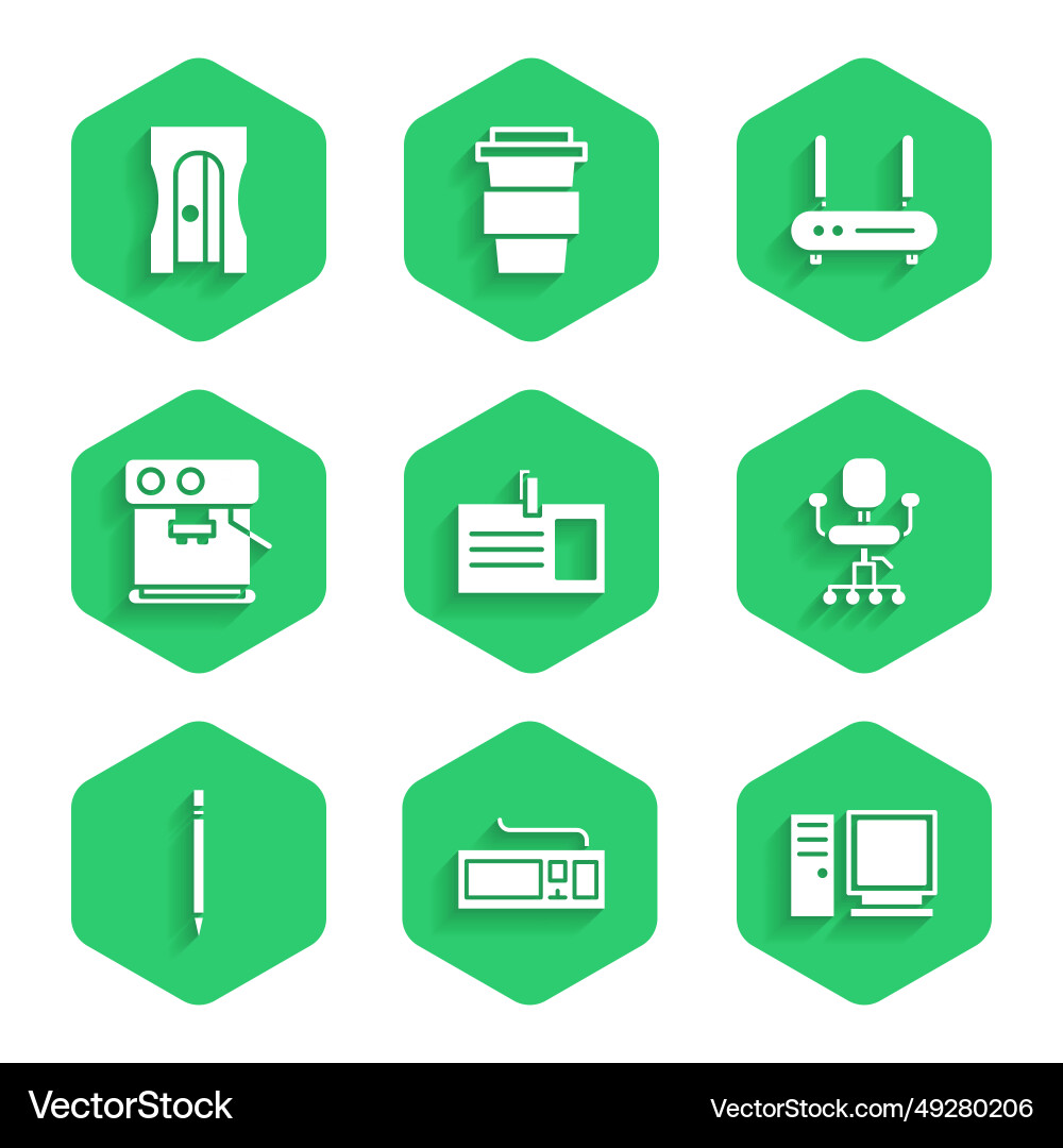 Set identification badge keyboard computer Set identification badge keyboard computer vector image