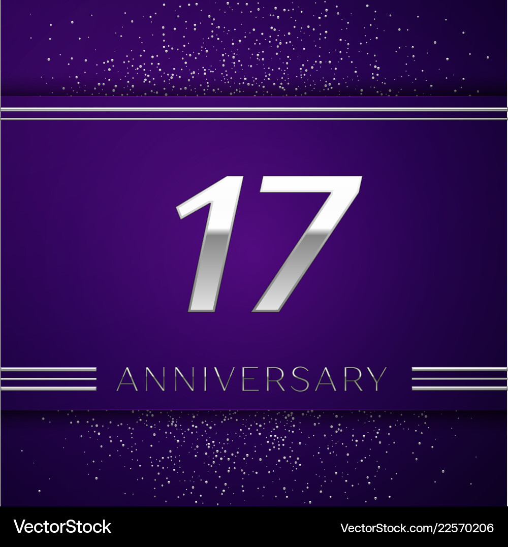 Seventeen years anniversary celebration design Seventeen years anniversary celebration design vector image