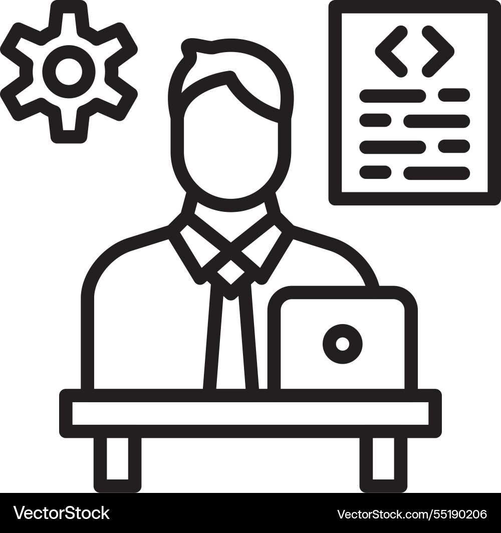 Software developer line icon design Vector Image