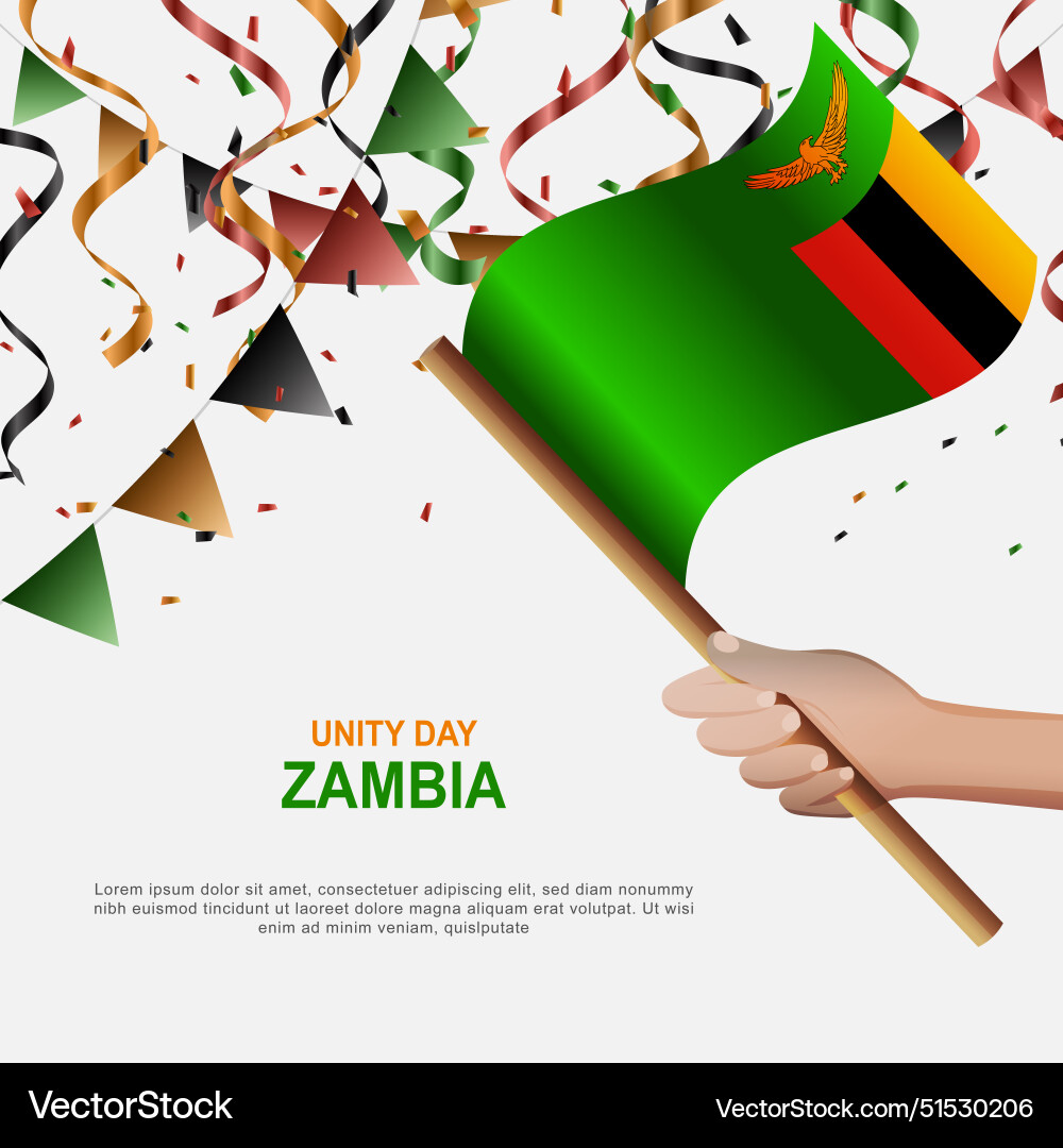 Unity day zambia background Unity day zambia background vector image