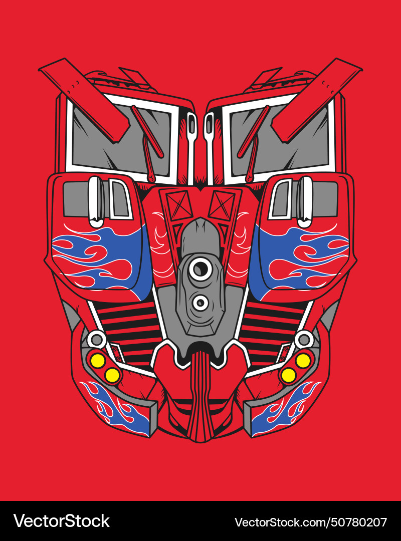 A robot body with symmetrical design against vector image
