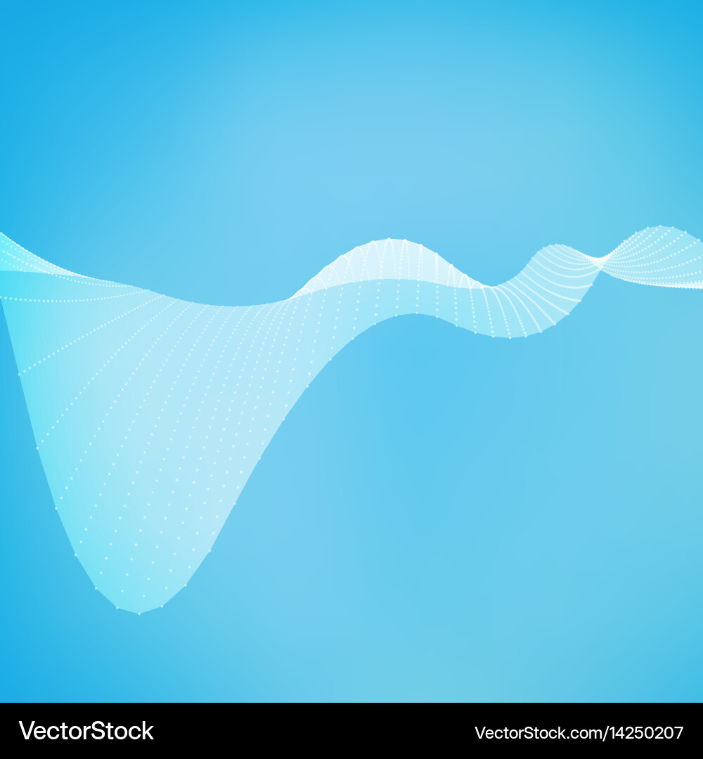 Abstract wave mesh background point vector image