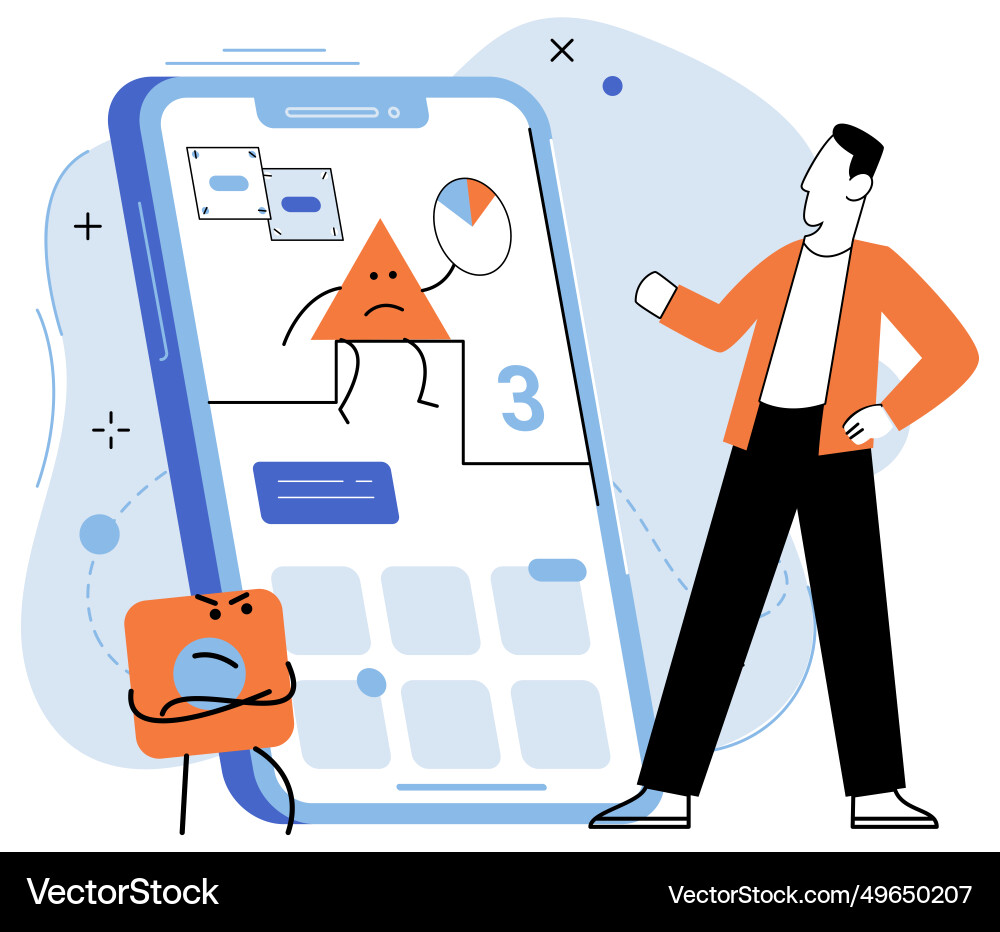Application testing metaphor Application testing metaphor vector image