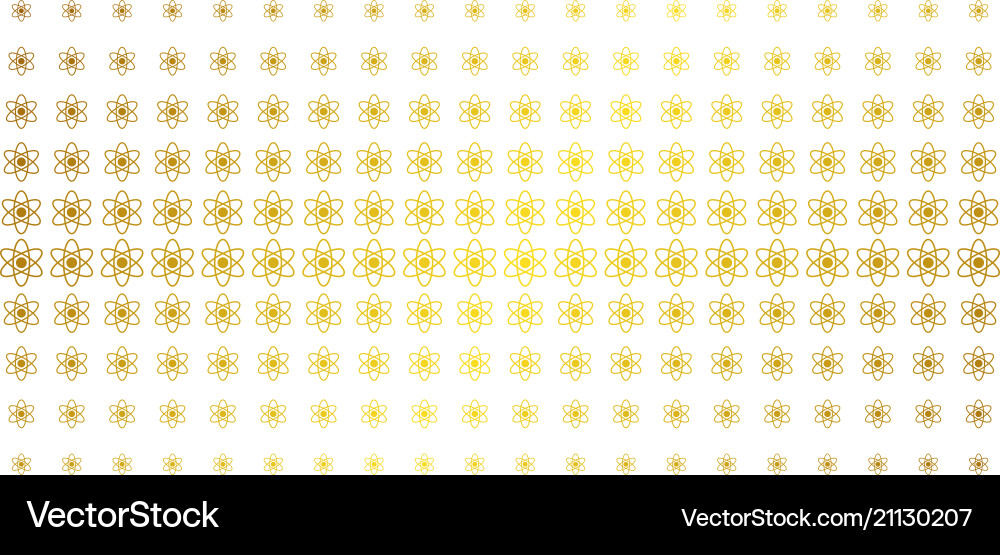 Atom golden halftone array Atom golden halftone array vector image