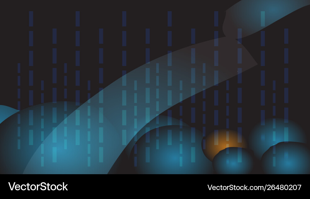 Background for web dark with 3d balls Vector Image