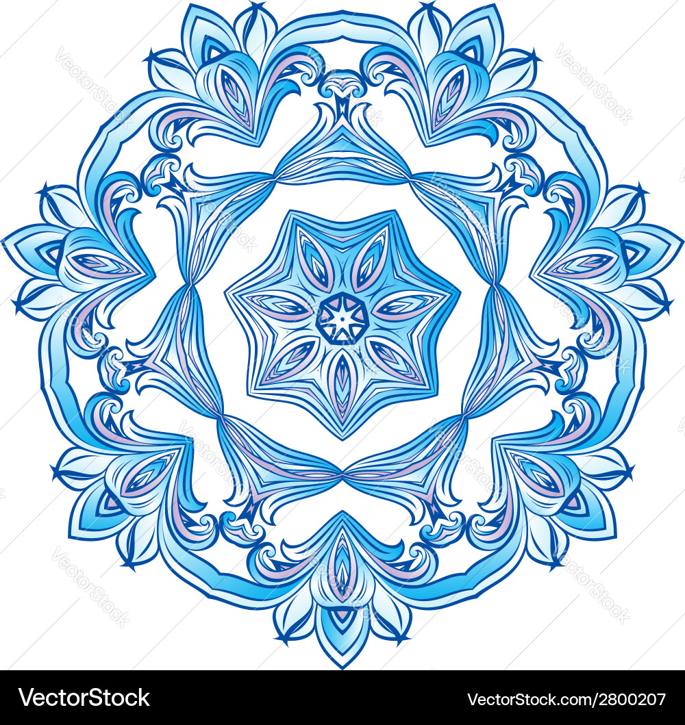 Blue snowflake Royalty Free Vector Image - VectorStock