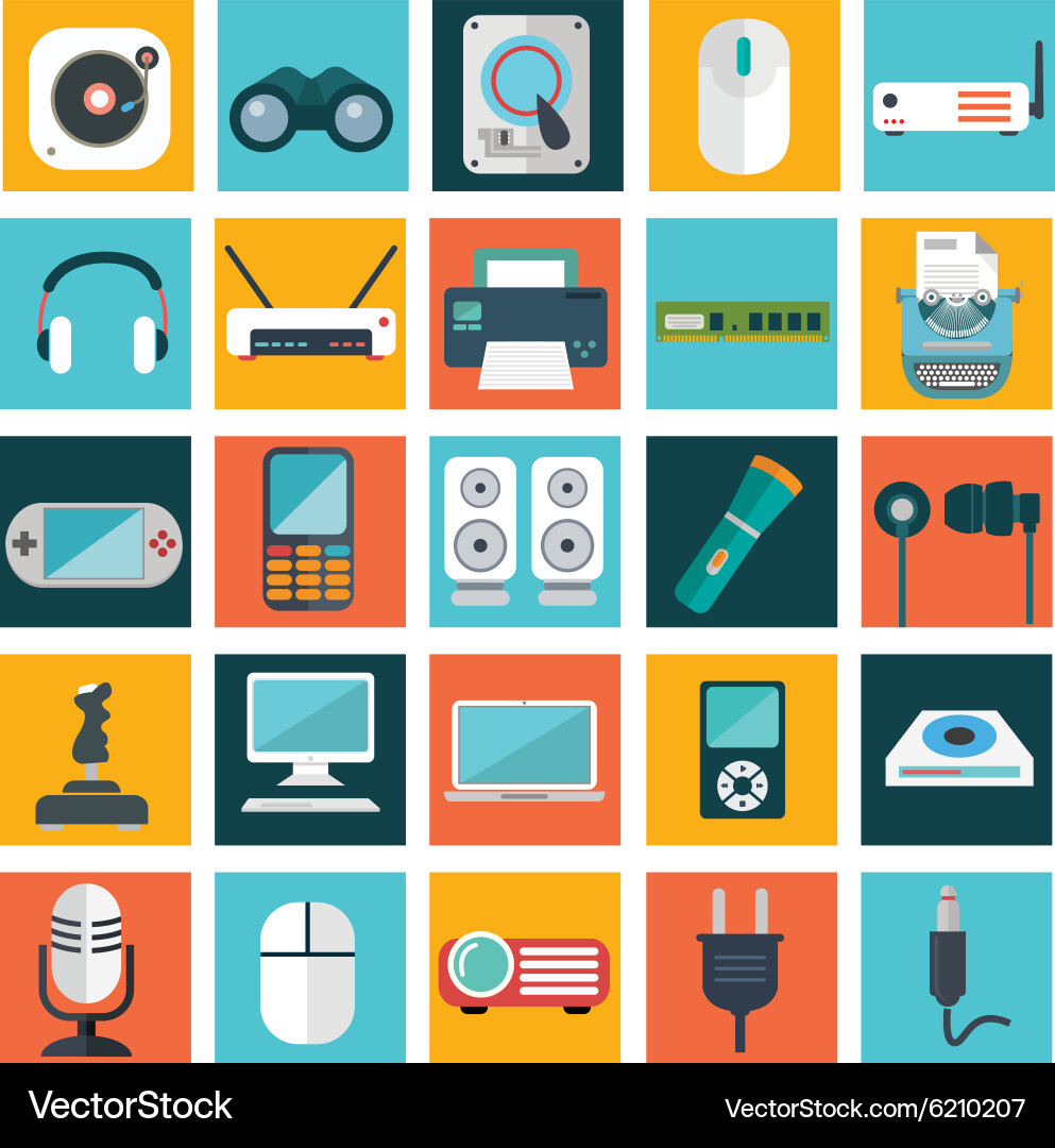 Computer technology and electronics devices mobile vector image