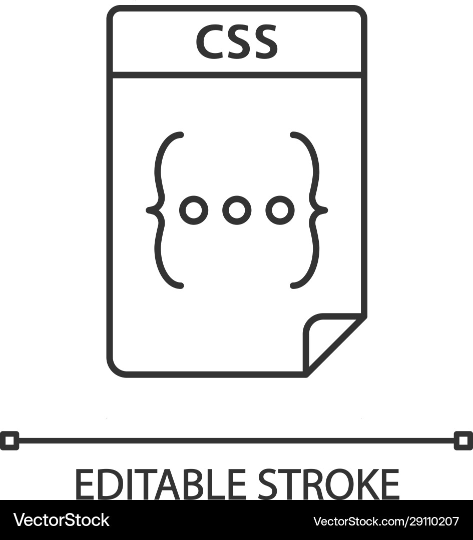 Css file linear icon cascading style sheets Css file linear icon cascading style sheets vector image