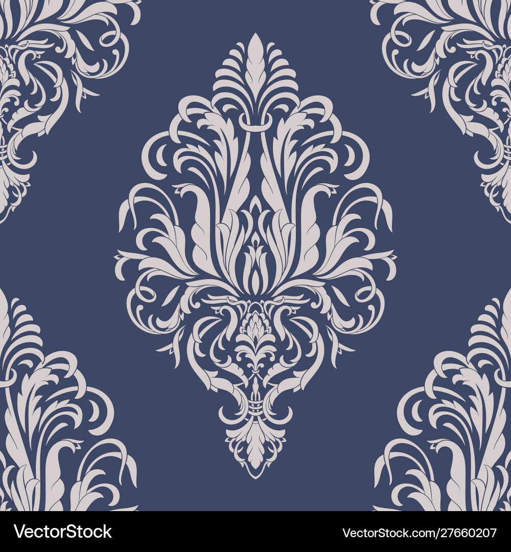 Damask seamless pattern element classical Damask seamless pattern element classical vector image