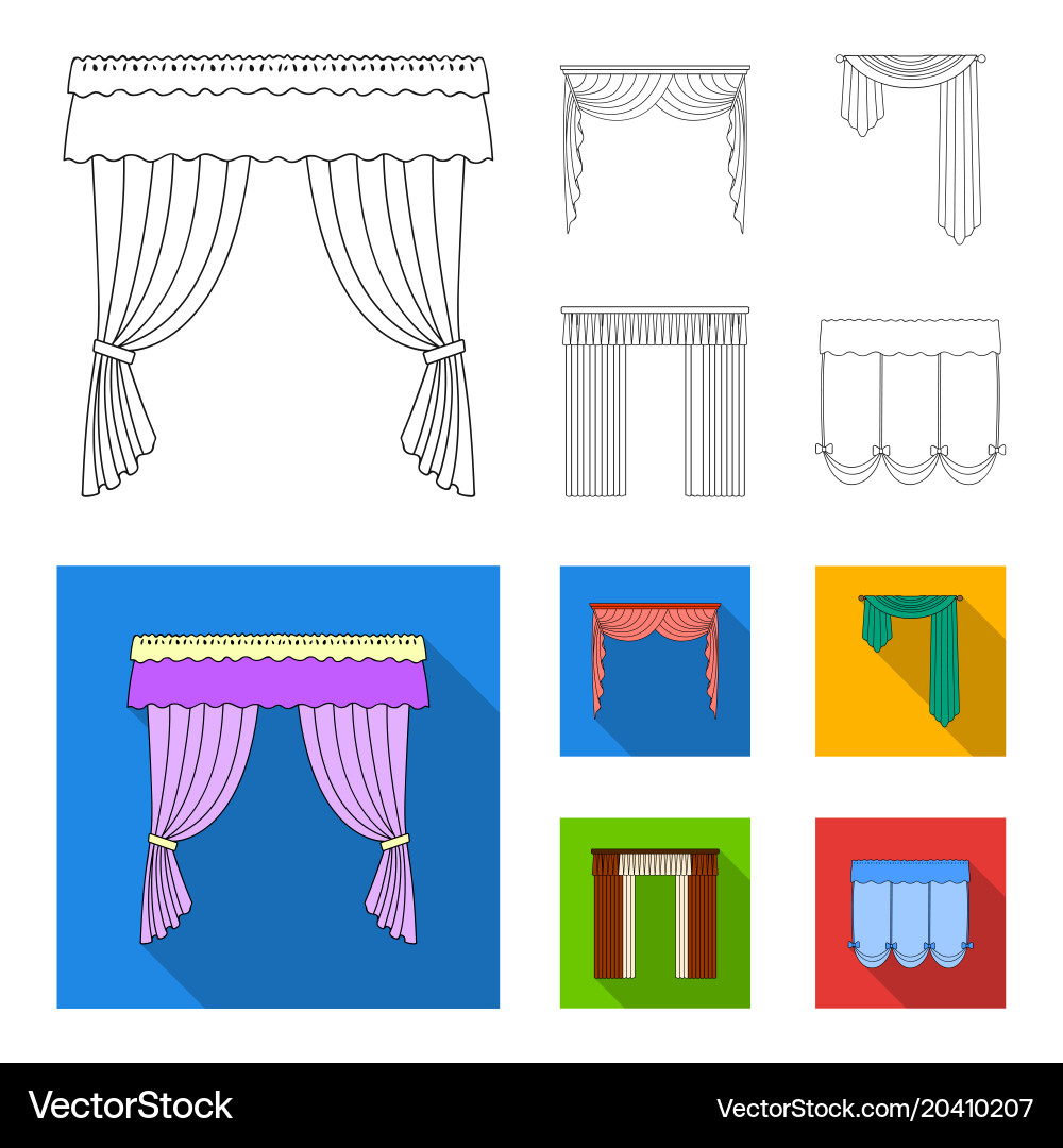Different types of window curtainscurtains set Vector Image