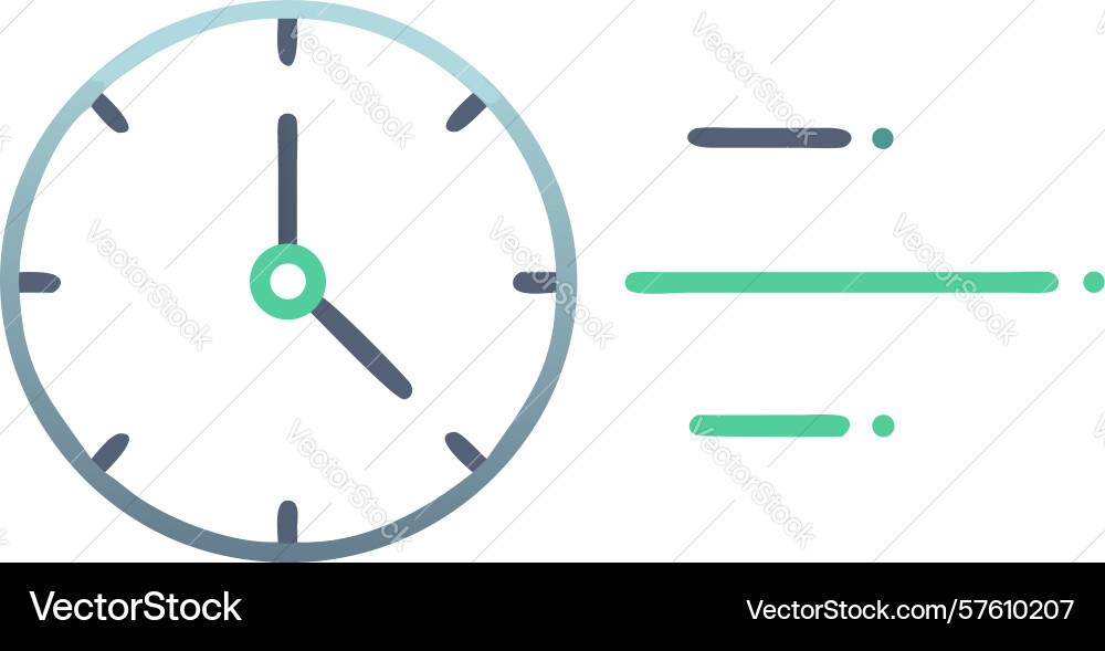 Dynamic clock icon symbolizing time efficiency vector image