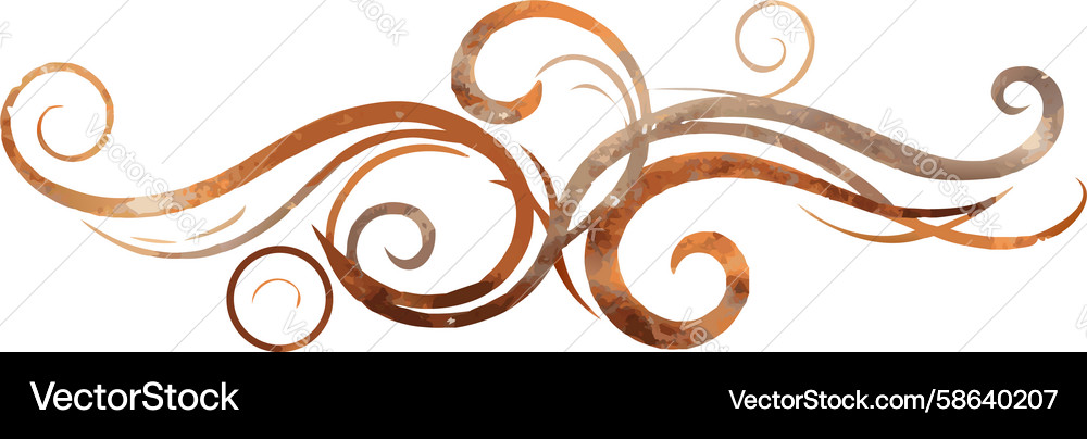 Earthy Swirl Decorative Element Vector Image