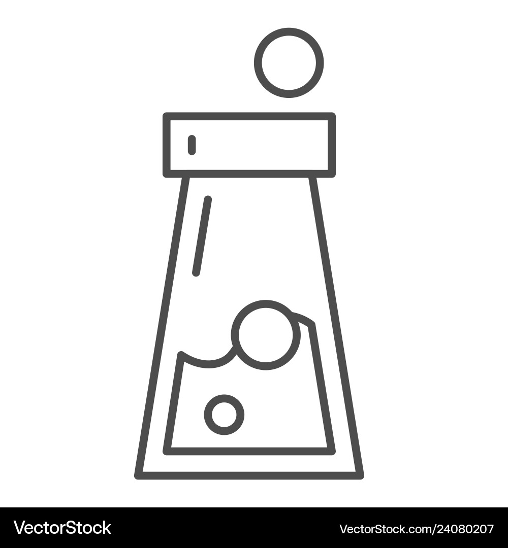 Flask with potion thin line icon drink vector image