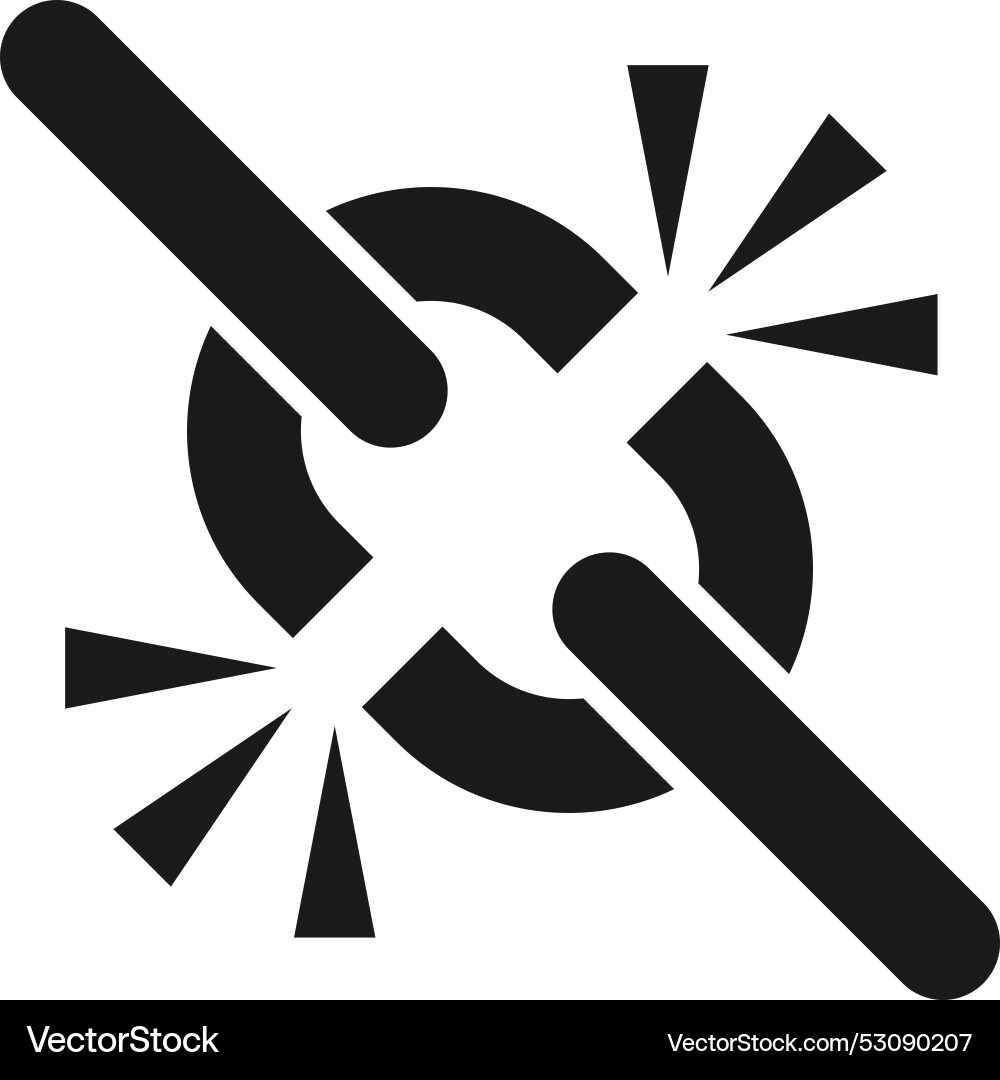 Gebrochene unverlinkte Kette in schwachem Link schwarzes Symbol Gebrochene unverlinkte Kette in schwachem Link schwarzes Symbol vektorbild