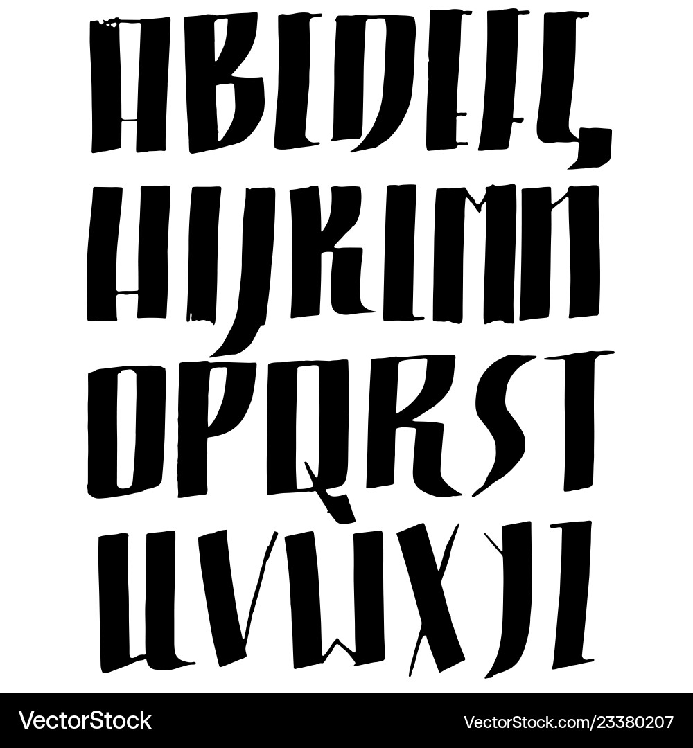Grunge ink font simple barcode script Vector Image