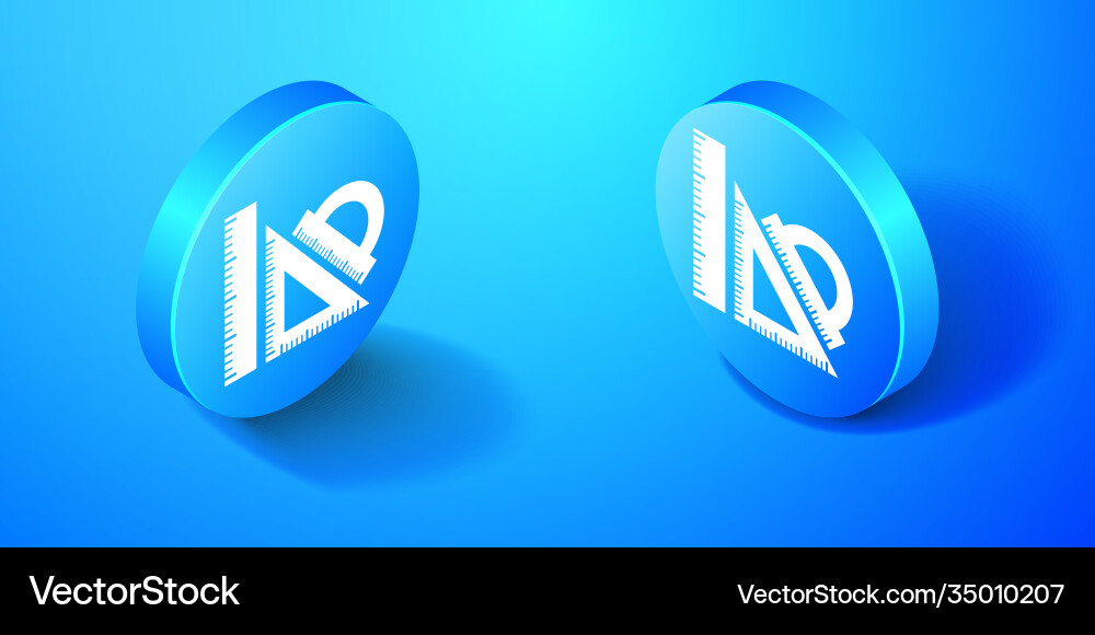 Isometric set ruler triangular Isometric set ruler triangular vector image