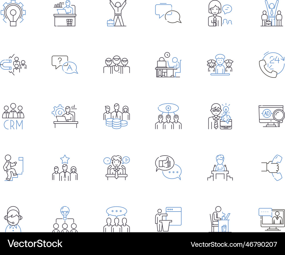 Job vocation line icons collection calling Job vocation line icons collection calling vector image