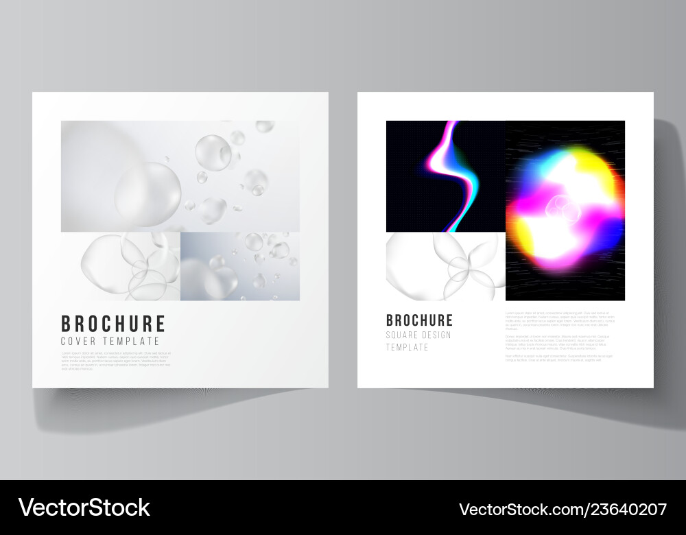 Layout of two square format covers design Vector Image