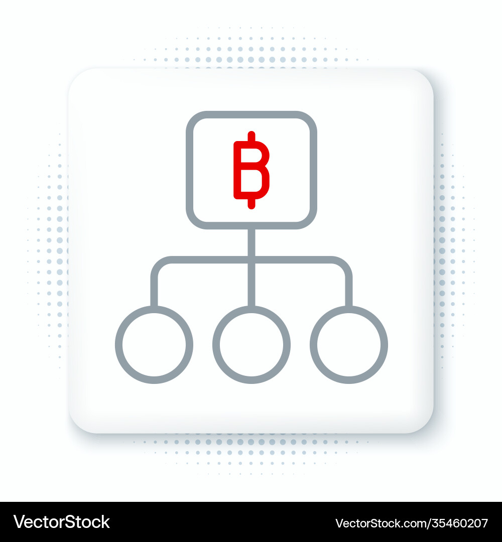 Line blockchain technology bitcoin icon isolated Line blockchain technology bitcoin icon isolated vector image