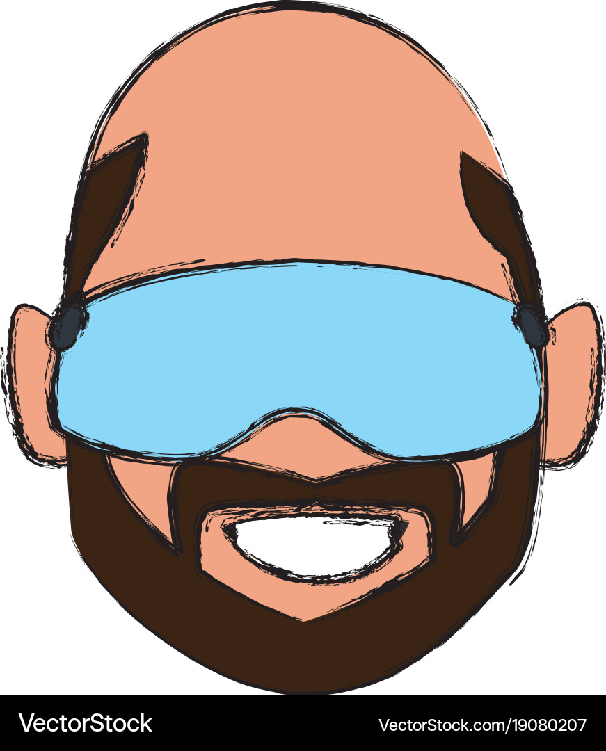 Man with winter googles face Vector Image