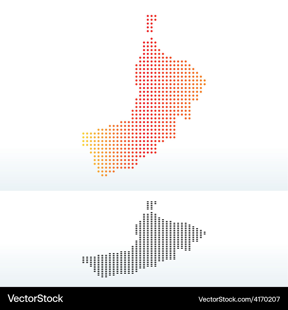 Map sultanate of oman with dot pattern Vector Image