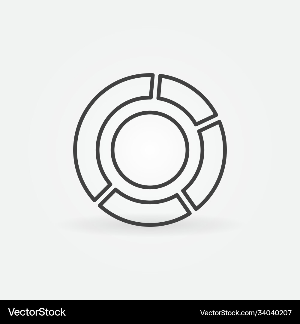 Pie chart linear concept minimal icon Pie chart linear concept minimal icon vector image