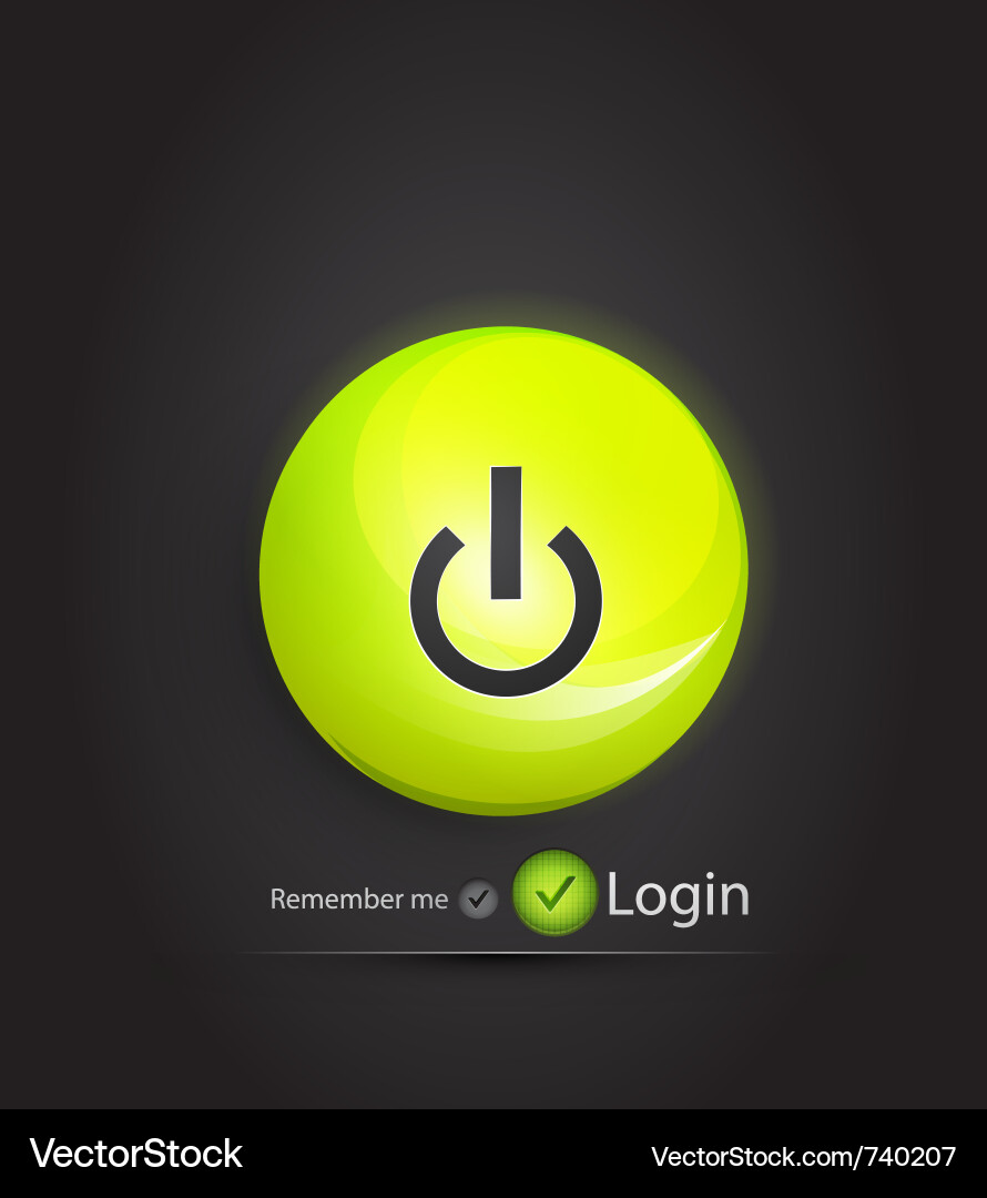 Power button login page Vector Image