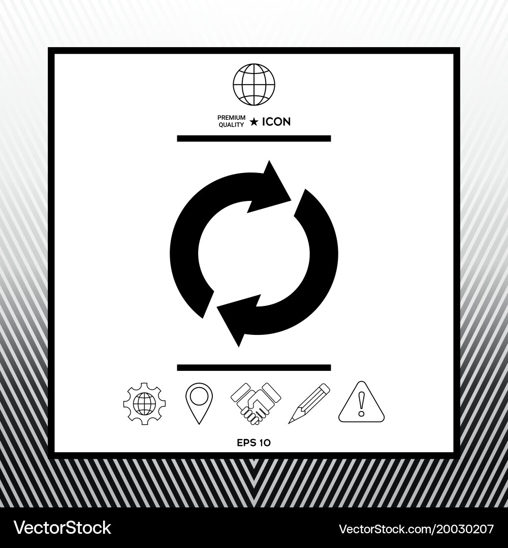 Reset button reload arrows vector image