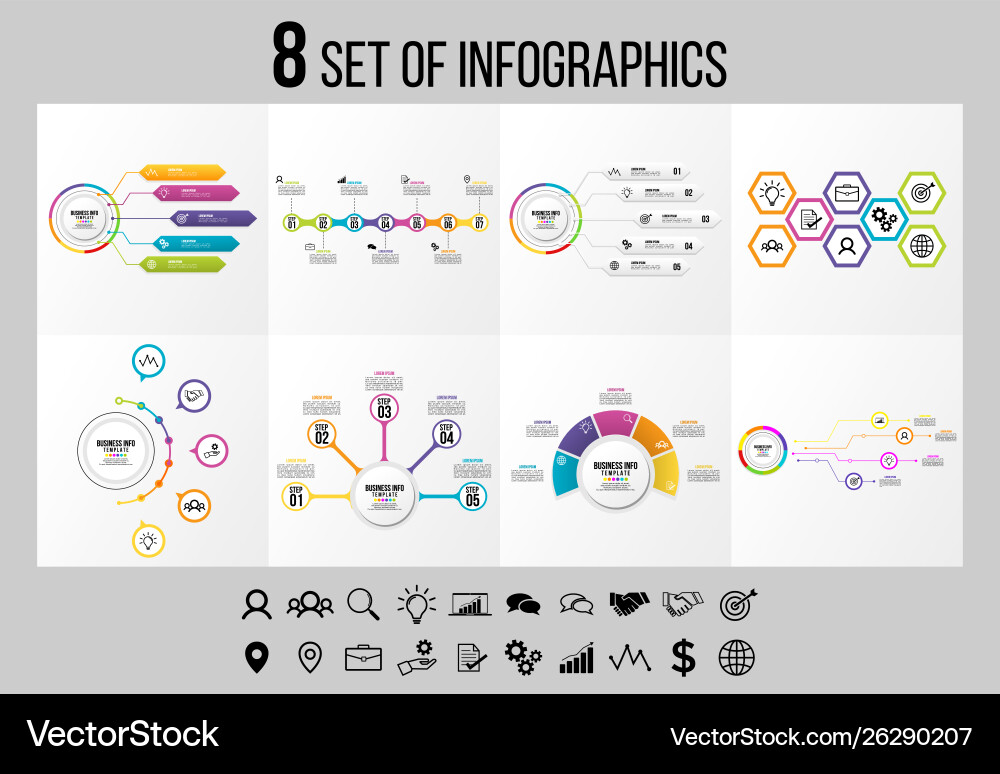 Set of infographics elements design template Set of infographics elements design template vector image