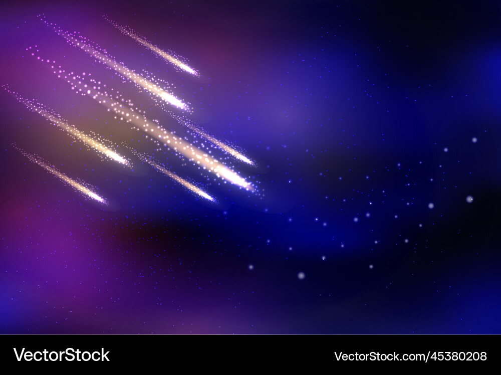 Abstract space background with comets vector image