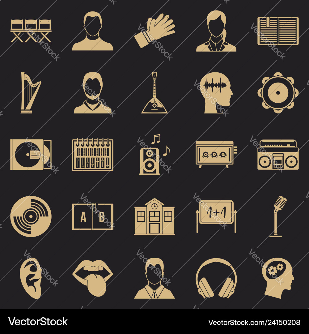 Action icons set simple style Action icons set simple style vector image