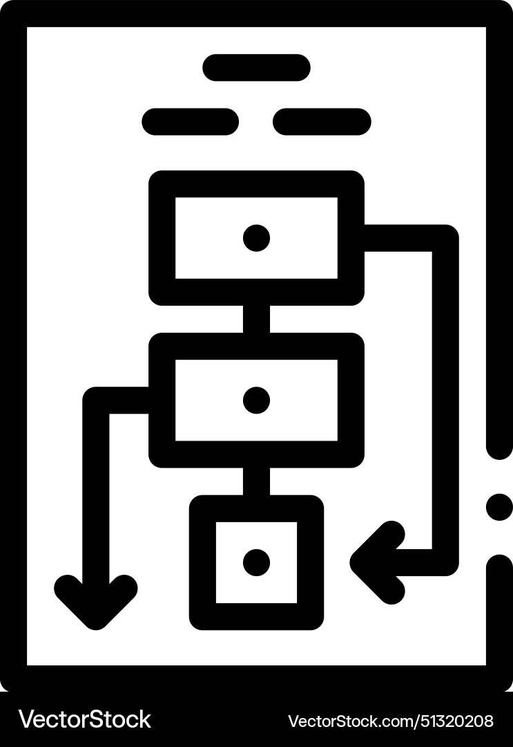 Algorithm icon thin linear style design isolated Vector Image