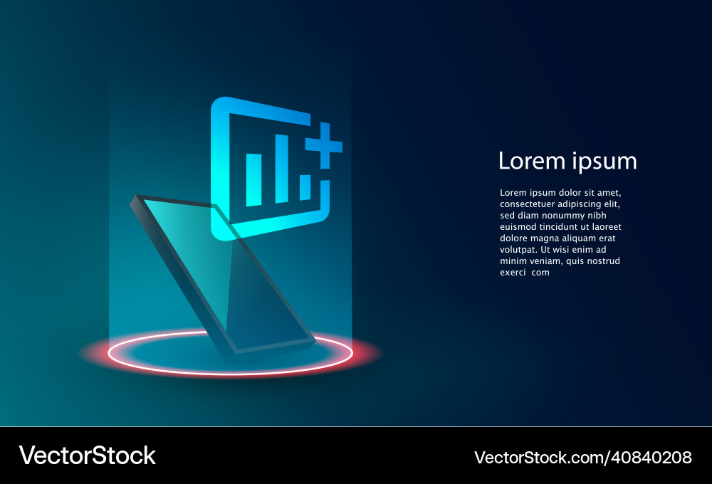 Application of smartphone with business graph Application of smartphone with business graph vector image
