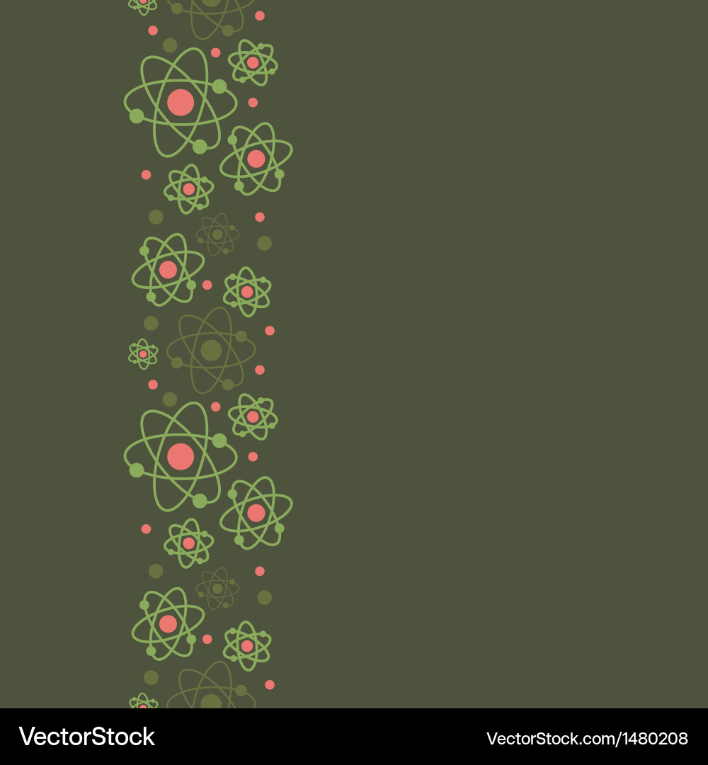 Atoms vertical seamless pattern background border Vector Image