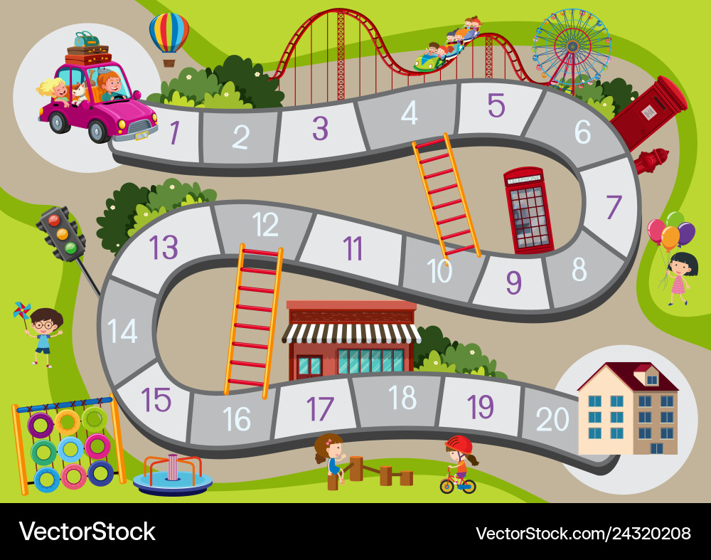 Board Game Template - Maze Style vector image