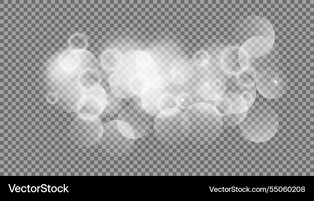 Bokeh circles on transparent background Bokeh circles on transparent background vector image
