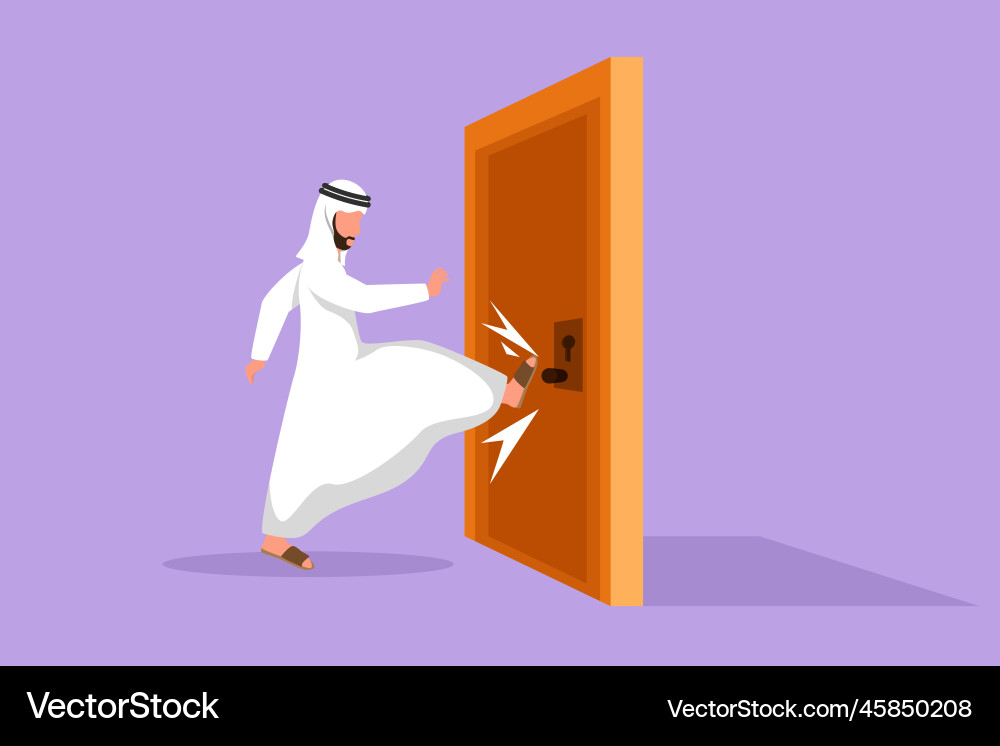 Cartoon flat style drawing young arab businessman Cartoon flat style drawing young arab businessman vector image