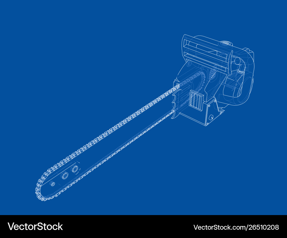 Chain saw rendering 3d Vector Image
