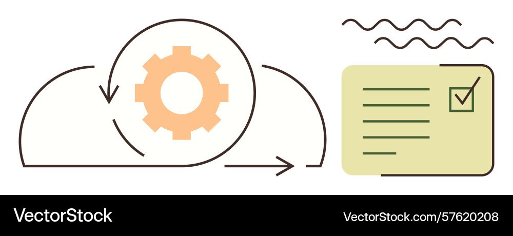 Cloud process automation with task management Cloud process automation with task management vector image