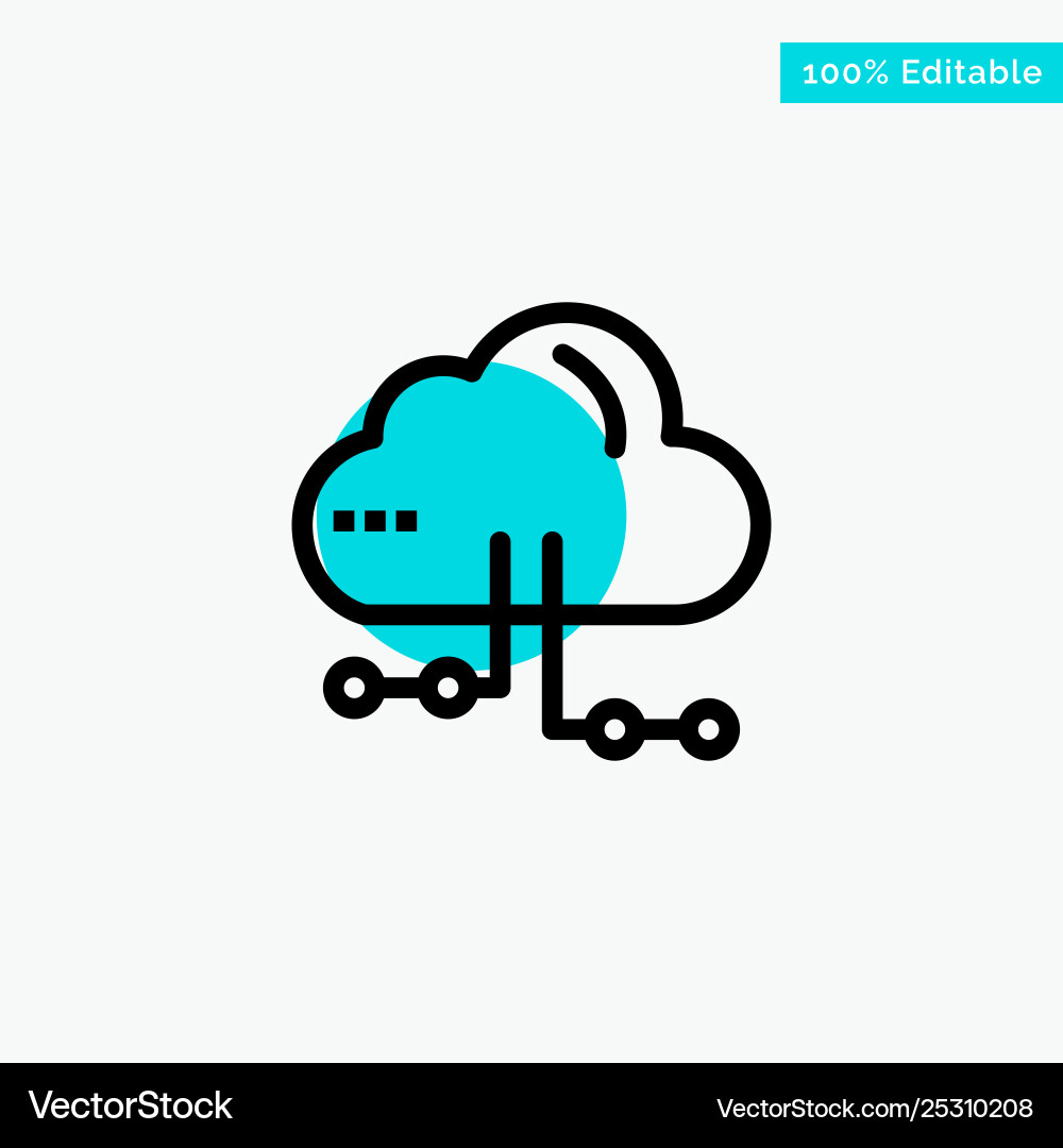 Cloud share computing network turquoise highlight Cloud share computing network turquoise highlight Vector Image