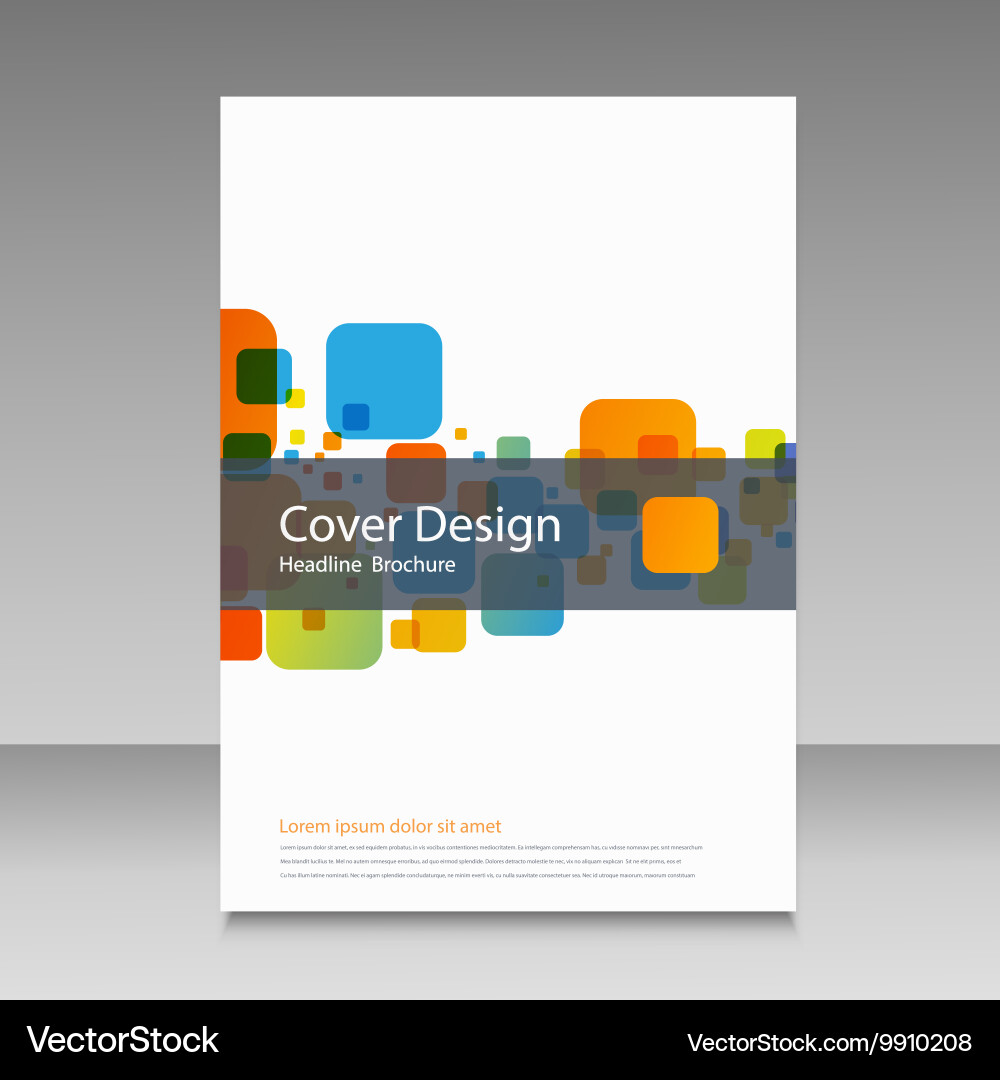 Colorful Square Brochure Template Vector Image