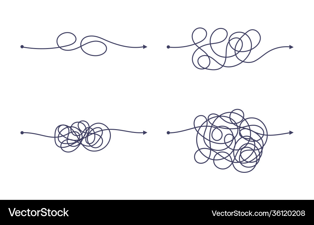 Complex and easy simple way from start to end Complex and easy simple way from start to end vector image