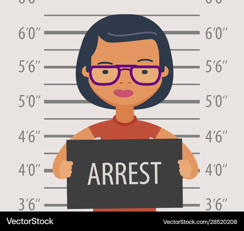 Detained or arrested with sign in police station vector image