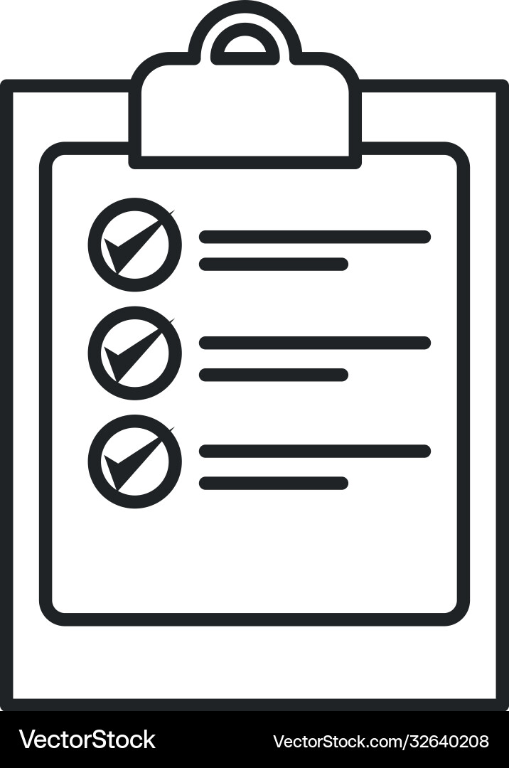 Document with check marks line style icon vector image