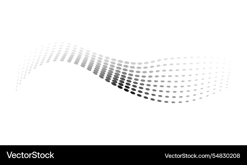 Dotted halftone waves flowing wavy lines pattern Dotted halftone waves flowing wavy lines pattern vector image