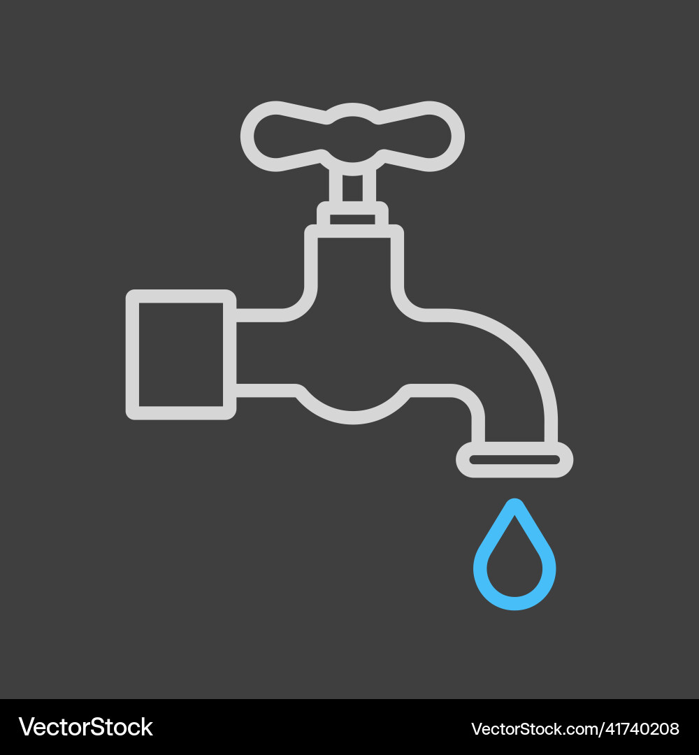 Faucet with drop icon graph symbol Vector Image