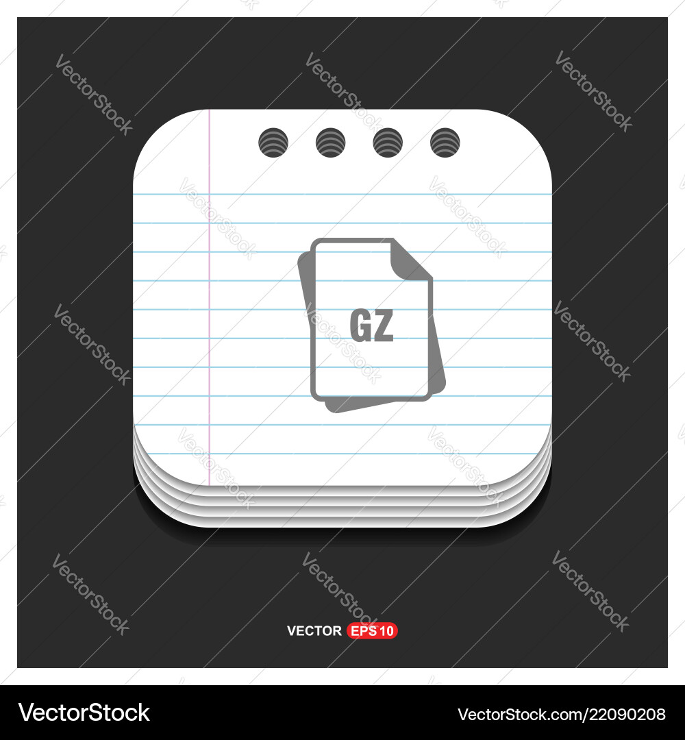 File type icons gray icon on notepad style vector image