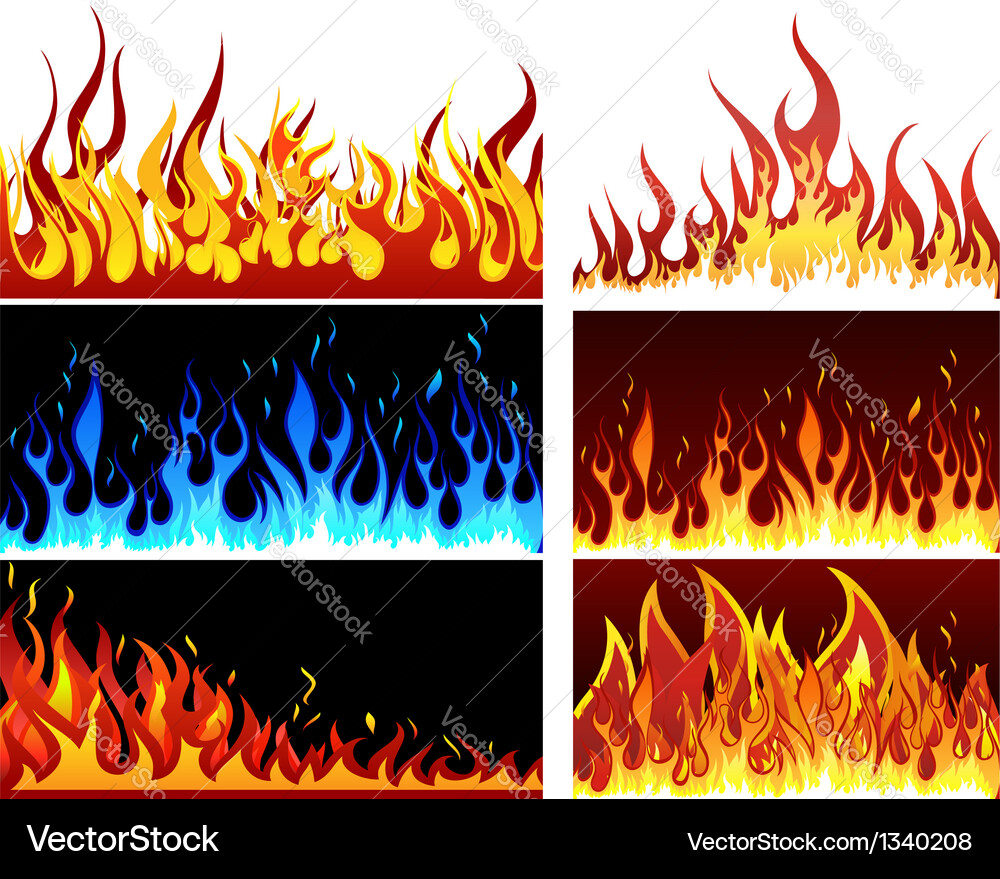 Fire set Royalty Free Vector Image - VectorStock